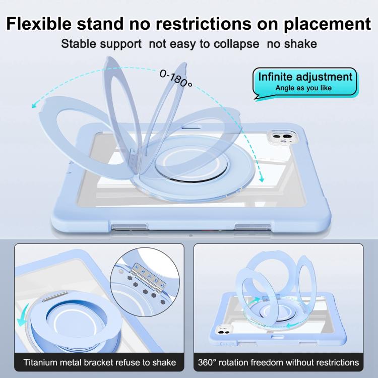 For iPad Pro 13 2024 Crystal Armor PC Hybrid TPU Tablet Case with Pen Slot(Blue) - iPad Pro 13 2024 Cases by buy2fix | Online Shopping UK | buy2fix