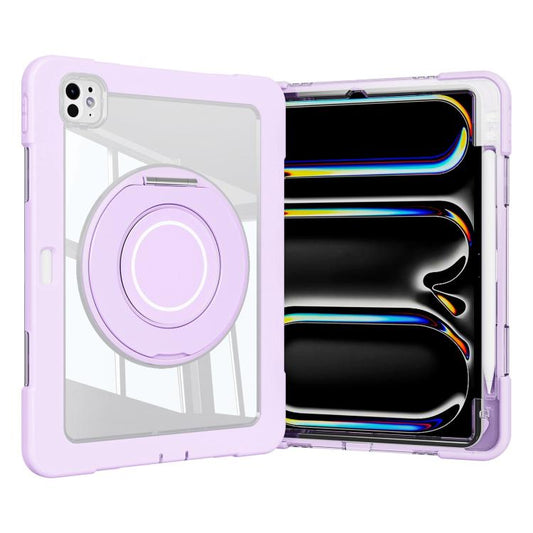 For iPad Pro 13 2024 Crystal Armor PC Hybrid TPU Tablet Case with Pen Slot(Purple) - iPad Pro 13 2024 Cases by buy2fix | Online Shopping UK | buy2fix
