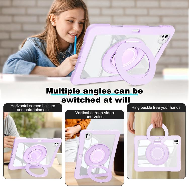 For iPad Pro 13 2024 Crystal Armor PC Hybrid TPU Tablet Case with Pen Slot(Purple) - iPad Pro 13 2024 Cases by buy2fix | Online Shopping UK | buy2fix