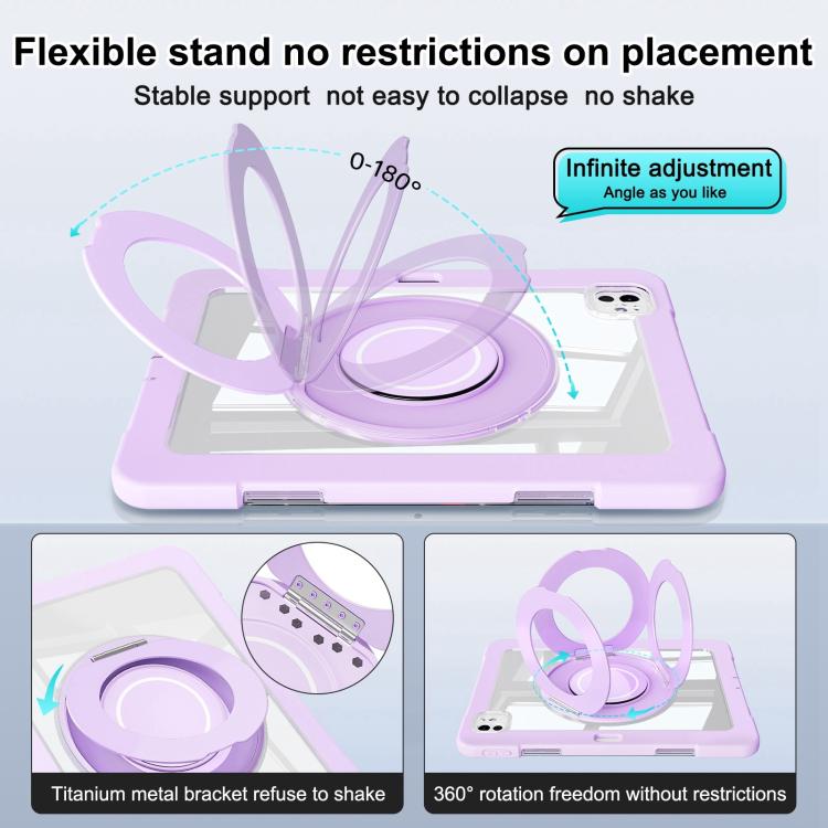 For iPad Pro 13 2024 Crystal Armor PC Hybrid TPU Tablet Case with Pen Slot(Purple) - iPad Pro 13 2024 Cases by buy2fix | Online Shopping UK | buy2fix