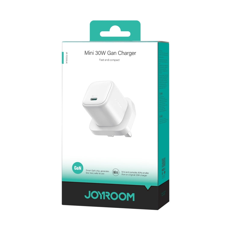 JOYROOM JR-TCG15 30W GaN USB-C / Type-C Port Mini Charger, Plug:UK Plug(White) by JOYROOM