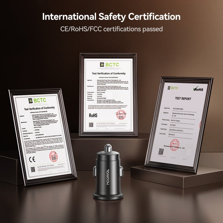 JOYROOM JR-CCN16 15W USB-A and USB-C Mini Car Charger(Black) by JOYROOM