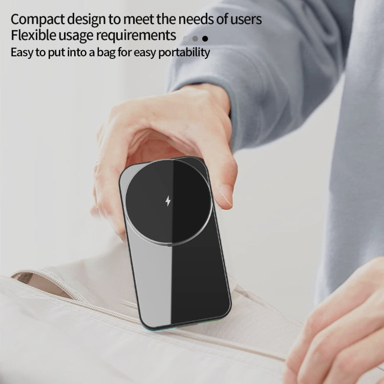 H62 RGB LED Light 3 in 1 Foldable Wireless Charger(White) - Wireless Charger by buy2fix | Online Shopping UK | buy2fix