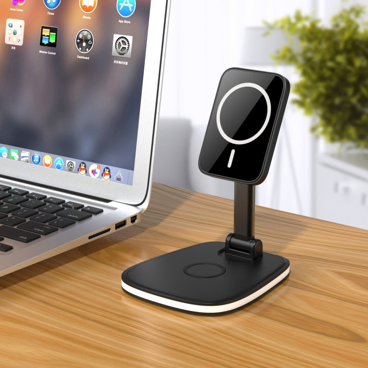 LXF-171 15W Multifunctional Desktop Folding Stand Magsafe Wireless Charger(Black) - Wireless Charger by buy2fix | Online Shopping UK | buy2fix
