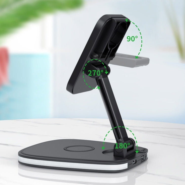 LXF-171 15W Multifunctional Desktop Folding Stand Magsafe Wireless Charger(Black) - Wireless Charger by buy2fix | Online Shopping UK | buy2fix