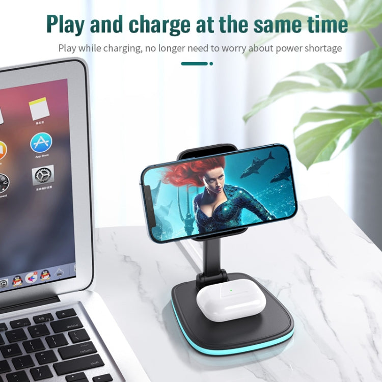 LXF-171 15W Multifunctional Desktop Folding Stand Magsafe Wireless Charger(Black) - Wireless Charger by buy2fix | Online Shopping UK | buy2fix