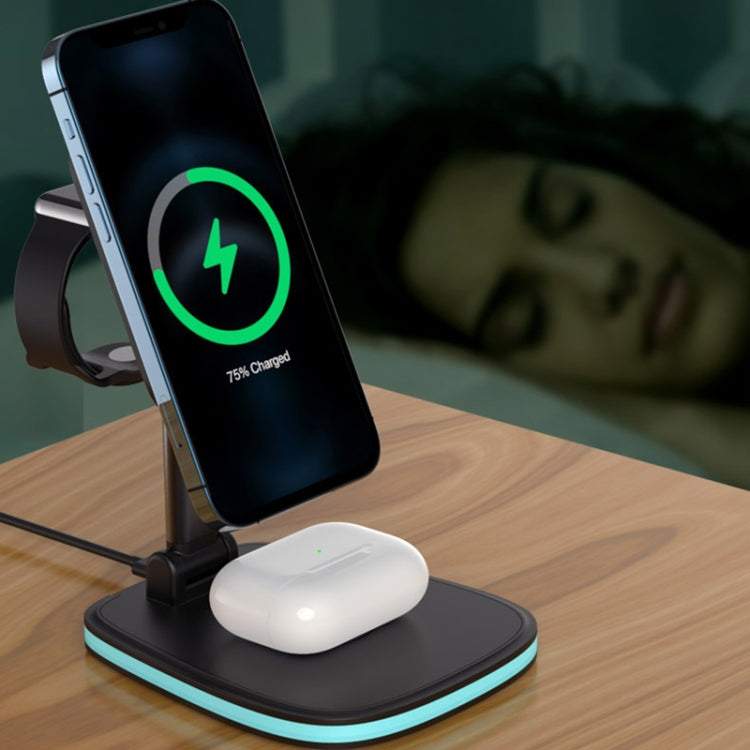 LXF-171 15W Multifunctional Desktop Folding Stand Magsafe Wireless Charger(Black) - Wireless Charger by buy2fix | Online Shopping UK | buy2fix
