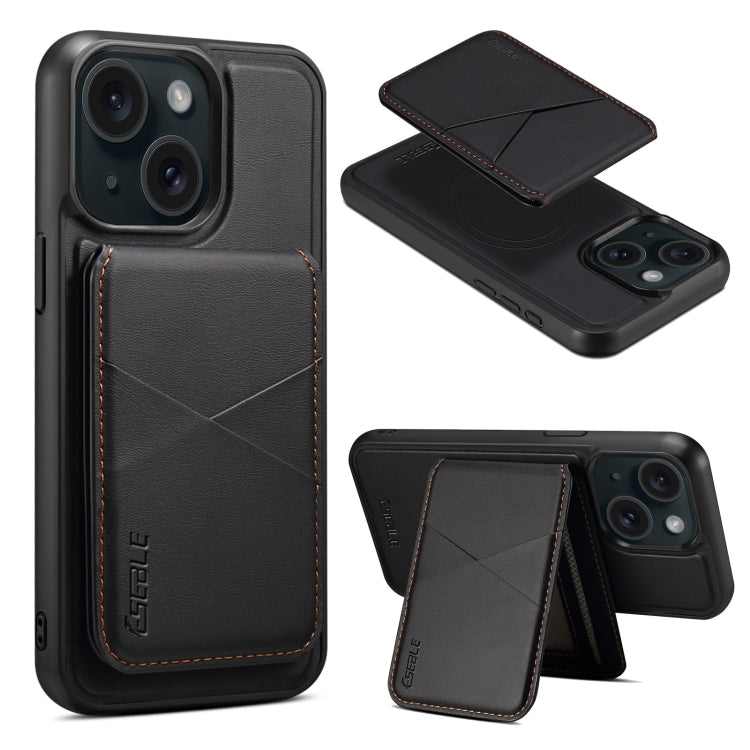 For iPhone 14 / 13 ESEBLE E3 Plain Texture Card Slots MagSafe RFID Leather Case(Black) - iPhone 14 Cases by ESEBLE | Online Shopping UK | buy2fix
