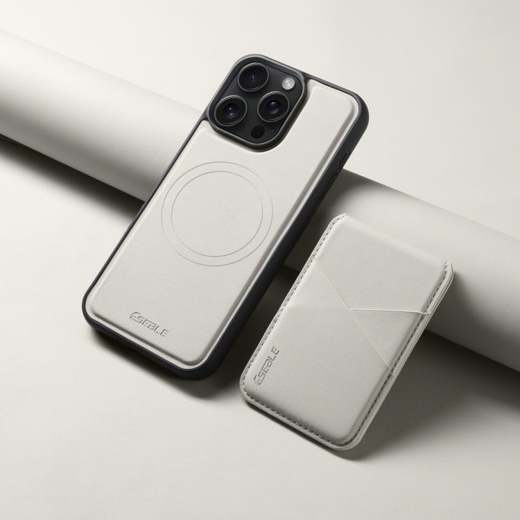 For iPhone 15 Pro ESEBLE E3 Plain Texture Card Slots MagSafe RFID Leather Case(Ivory) - iPhone 15 Pro Cases by ESEBLE | Online Shopping UK | buy2fix