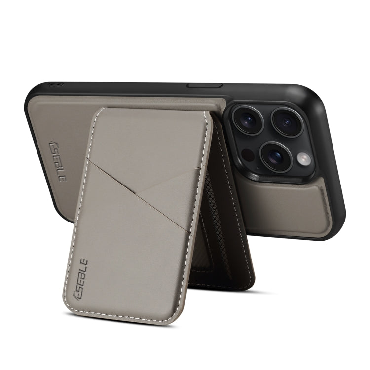 For iPhone 15 Pro ESEBLE E3 Plain Texture Card Slots MagSafe RFID Leather Case(Grey) - iPhone 15 Pro Cases by ESEBLE | Online Shopping UK | buy2fix