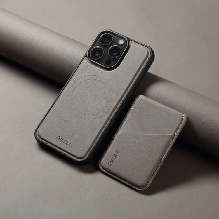 For iPhone 15 Pro ESEBLE E3 Plain Texture Card Slots MagSafe RFID Leather Case(Grey) - iPhone 15 Pro Cases by ESEBLE | Online Shopping UK | buy2fix