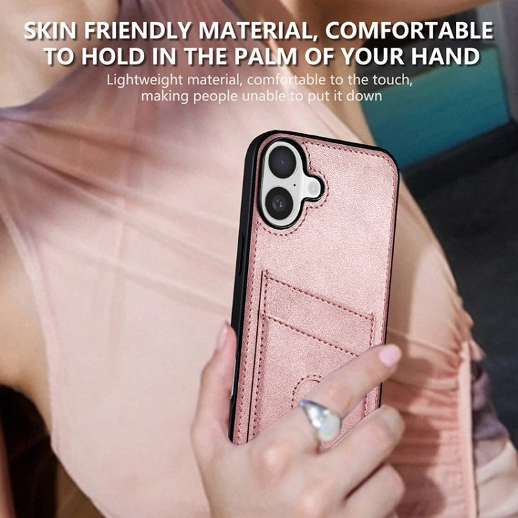 For iPhone 16 Plus AZNS K1 Series Card Slot Business Phone Case(Pink) by AZNS