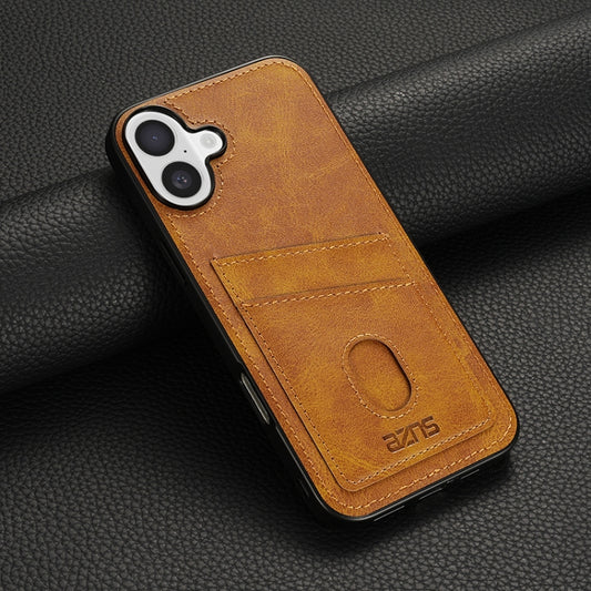 For iPhone 16 AZNS K1 Series Card Slot Business Phone Case(Yellow) by AZNS