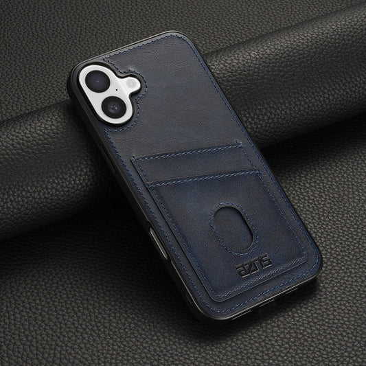 For iPhone 16 AZNS K1 Series Card Slot Business Phone Case(Blue) by AZNS