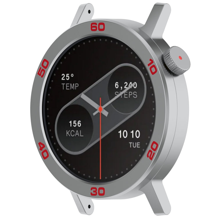 For CMF Watch Pro 2 Smart Watch Metal Bezel Number Ring Frame(Silver Red) - Watch Case by buy2fix | Online Shopping UK | buy2fix