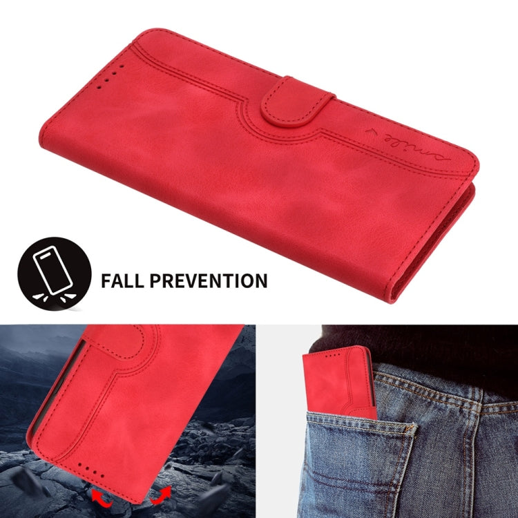 For Samsung Galaxy S25 Ultra 5G Heart Pattern Skin Feel Leather Phone Case(Red) by buy2fix