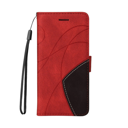For Samsung Galaxy S25 / S24 5G Dual-color Splicing Flip Leather Phone Case(Red) by buy2fix