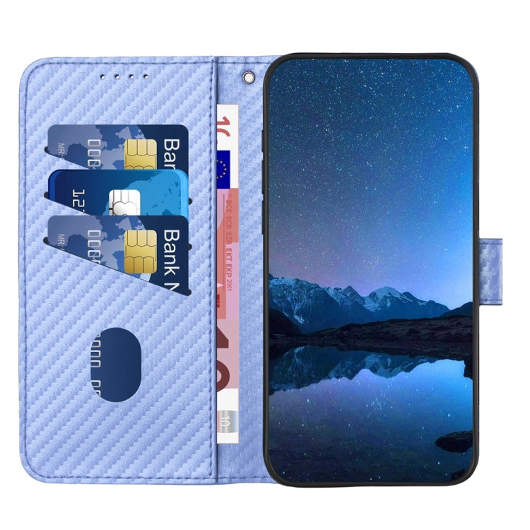 For Samsung Galaxy S25+ 5G YX0070 Carbon Fiber Buckle Leather Phone Case with Lanyard(Light Purple) - Galaxy S25+ 5G Cases by buy2fix | Online Shopping UK | buy2fix