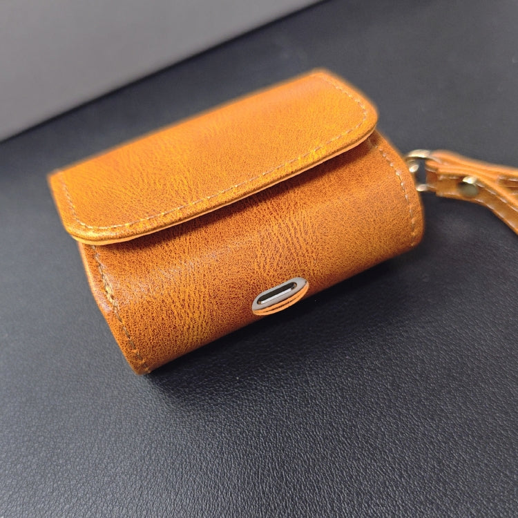 For AirPods Pro 2 Cowhide Texture PU Headset Shockproof Case(Black) by buy2fix