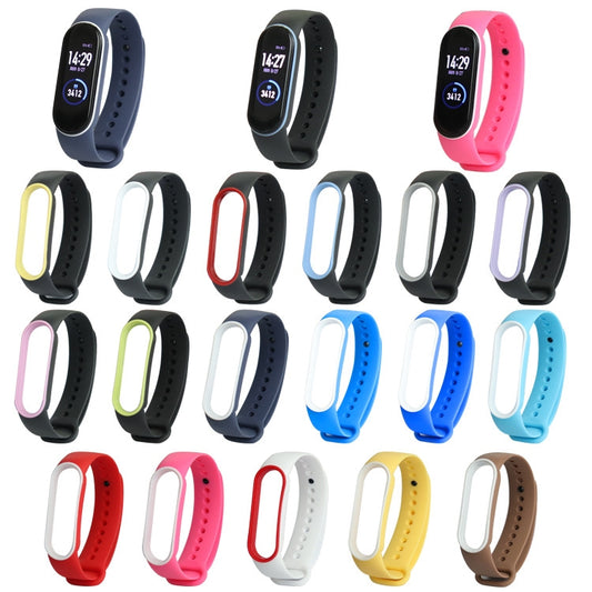 For Xiaomi Mi Band 5 Two-color TPE Watch Band(Black+White) by buy2fix