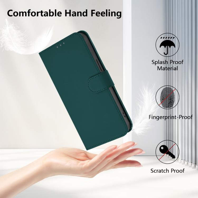 For Google Pixel 10 Pro XL Skin Feel Solid Color Leather Phone Case with Lanyard(Dark Green) - Google Cases by buy2fix | Online Shopping UK | buy2fix