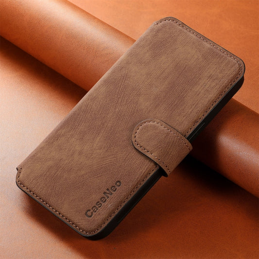 For iPhone 16 Plus CaseNeo MagSafe RFID Anti-theft Retro Leather Phone Case(Brown) by CaseNeo