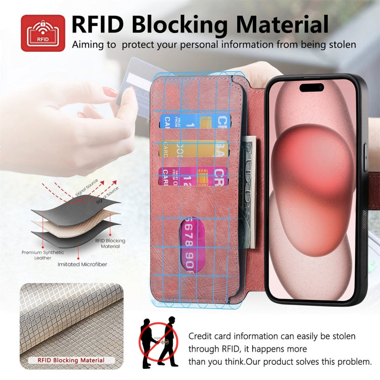 For iPhone 16 CaseNeo MagSafe RFID Anti-theft Retro Leather Phone Case(Pink) by CaseNeo