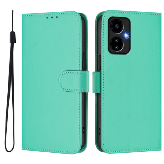 For Boost MobIle Celero 5G 2024 / 3 5G Skin Feel Solid Color Leather Phone Case with Lanyard(Green) by buy2fix