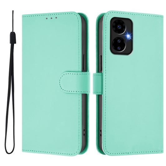For Boost MobIle Celero 5G 2024 / 3 5G Skin Feel Solid Color Leather Phone Case with Lanyard(Mint Green) by buy2fix