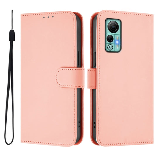 For Ulefone Note 14 Skin Feel Solid Color Leather Phone Case with Lanyard(Pink) by buy2fix