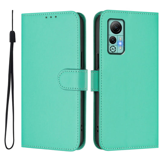 For Ulefone Note 14 Skin Feel Solid Color Leather Phone Case with Lanyard(Green) by buy2fix