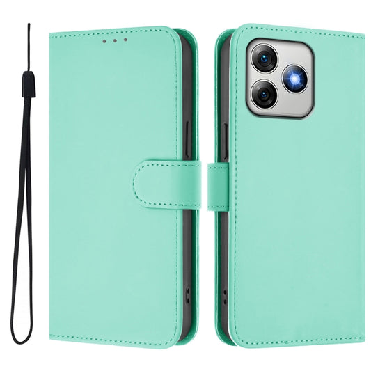 For Ulefone Note 18 Ultra Skin Feel Solid Color Leather Phone Case with Lanyard(Mint Green) by buy2fix