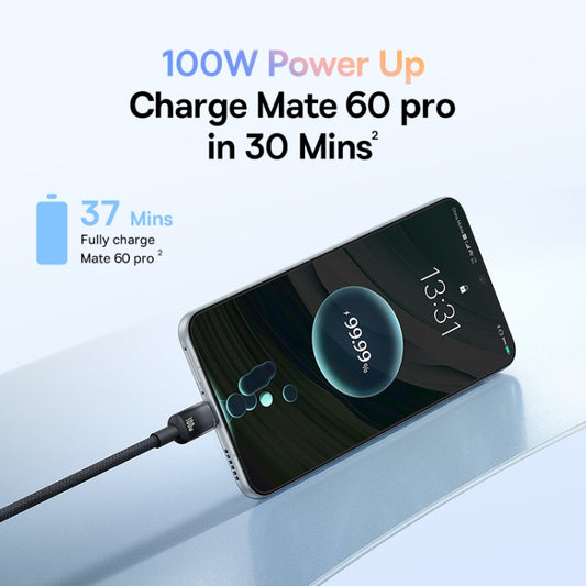 Baseus Discolor Series 100W USB to USB-C / Type-C Fast Charging Cable, Cable Length:1m(Black) - USB-C & Type-C Cable by Baseus | Online Shopping UK | buy2fix