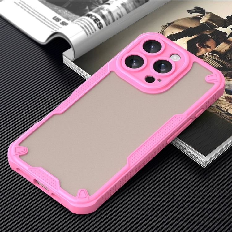 For iPhone 16 Pro Max Armor Glaze PC Hybrid TPU Phone Case(Pink) by buy2fix