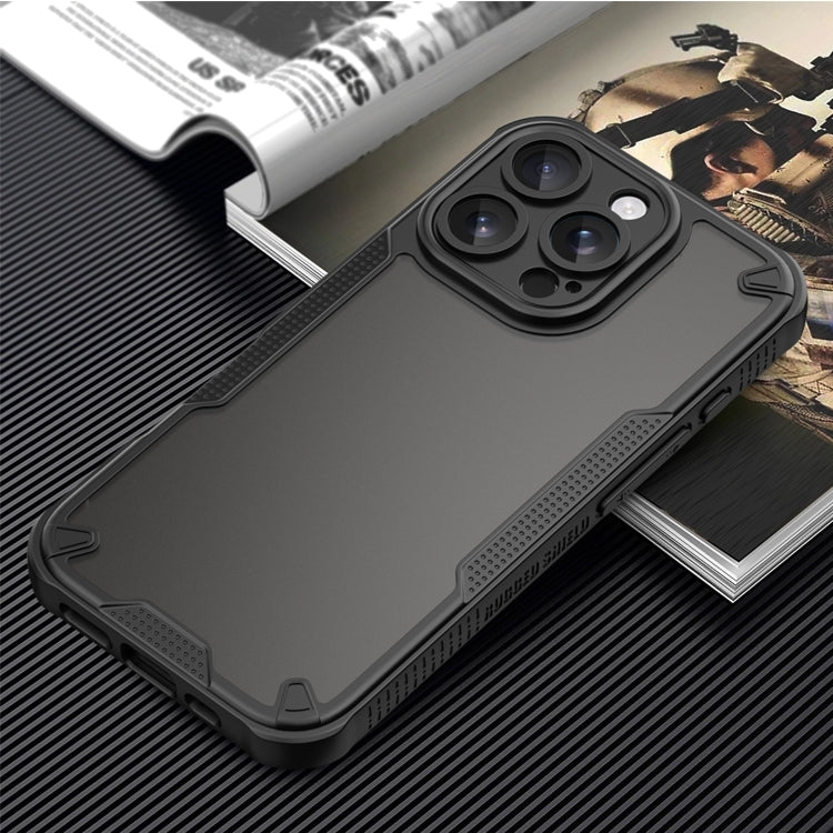 For iPhone 16 Pro Max Armor Glaze PC Hybrid TPU Phone Case(Black) by buy2fix