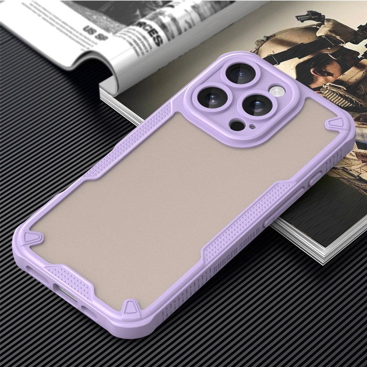 For iPhone 16 Pro Armor Glaze PC Hybrid TPU Phone Case(Purple) by buy2fix