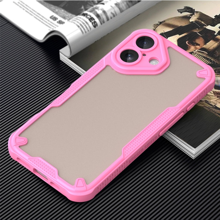 For iPhone 16 Plus Armor Glaze PC Hybrid TPU Phone Case(Pink) by buy2fix