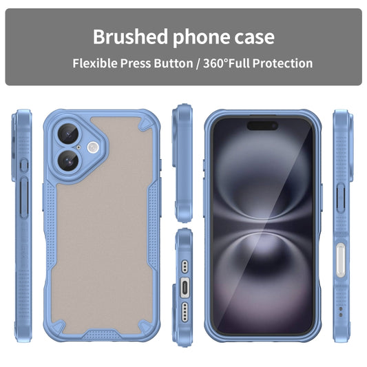 For iPhone 16 Plus Armor Glaze PC Hybrid TPU Phone Case(Blue) by buy2fix