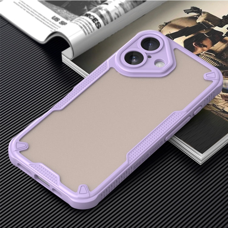 For iPhone 16 Plus Armor Glaze PC Hybrid TPU Phone Case(Purple) by buy2fix