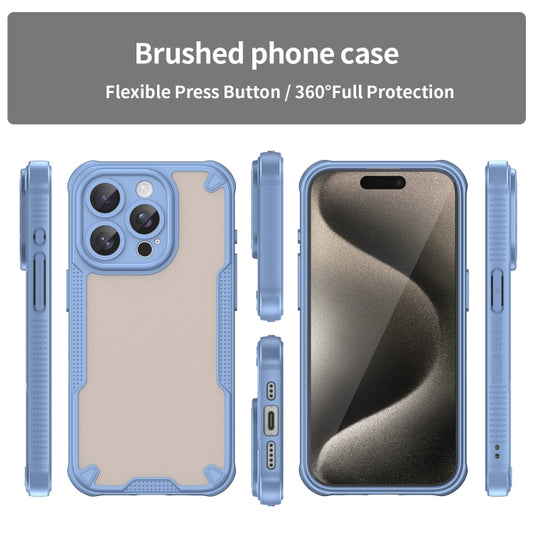 For iPhone 15 Pro Armor Glaze PC Hybrid TPU Phone Case(Blue) by buy2fix