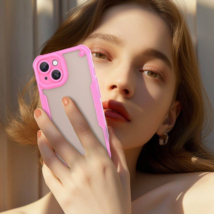 For iPhone 15 Armor Glaze PC Hybrid TPU Phone Case(Pink) - iPhone 15 Cases by buy2fix | Online Shopping UK | buy2fix