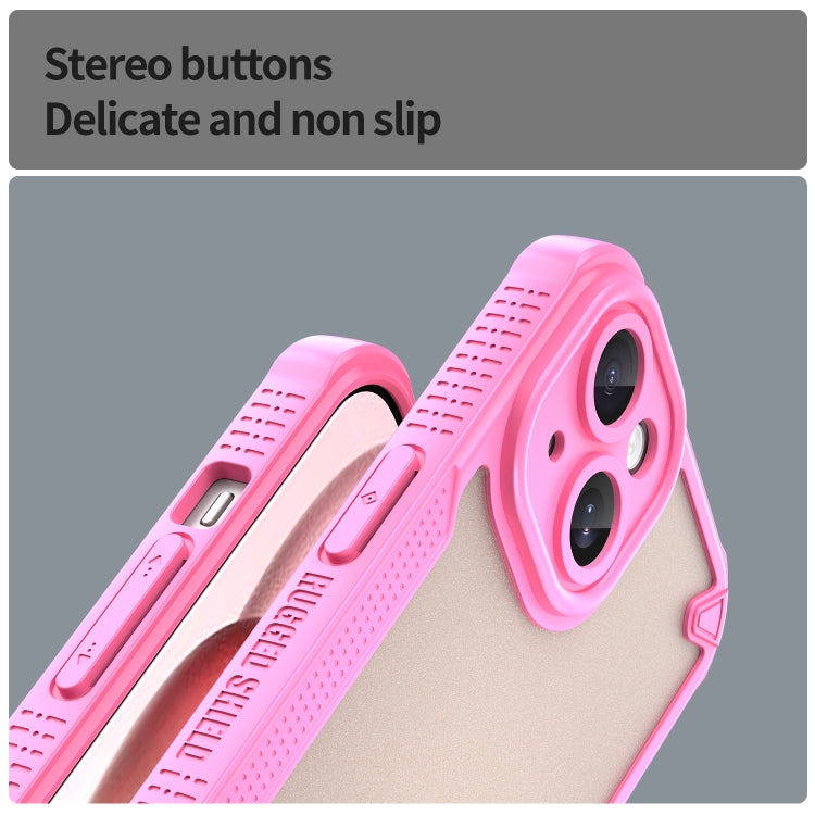For iPhone 15 Armor Glaze PC Hybrid TPU Phone Case(Pink) - iPhone 15 Cases by buy2fix | Online Shopping UK | buy2fix