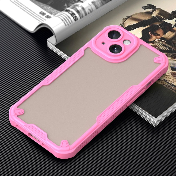 For iPhone 15 Armor Glaze PC Hybrid TPU Phone Case(Pink) - iPhone 15 Cases by buy2fix | Online Shopping UK | buy2fix