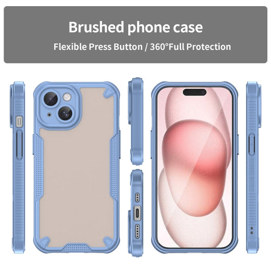 For iPhone 15 Armor Glaze PC Hybrid TPU Phone Case(Blue) by buy2fix