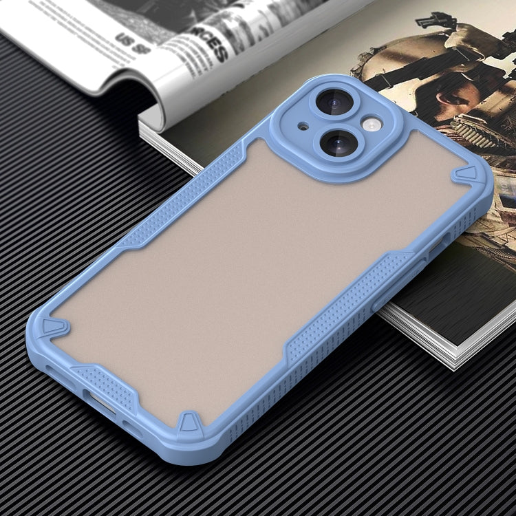 For iPhone 15 Armor Glaze PC Hybrid TPU Phone Case(Blue) by buy2fix