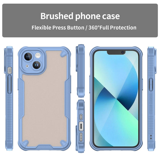 For iPhone 14 Armor Glaze PC Hybrid TPU Phone Case(Blue) by buy2fix