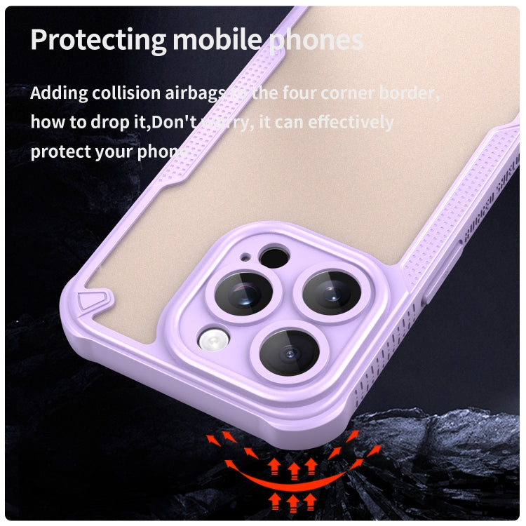 For iPhone 14 Pro Armor Glaze PC Hybrid TPU Phone Case(Purple) - iPhone 14 Pro Cases by buy2fix | Online Shopping UK | buy2fix