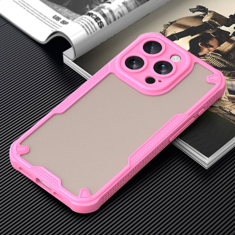 For iPhone 13 Pro Armor Glaze PC Hybrid TPU Phone Case(Pink) by buy2fix