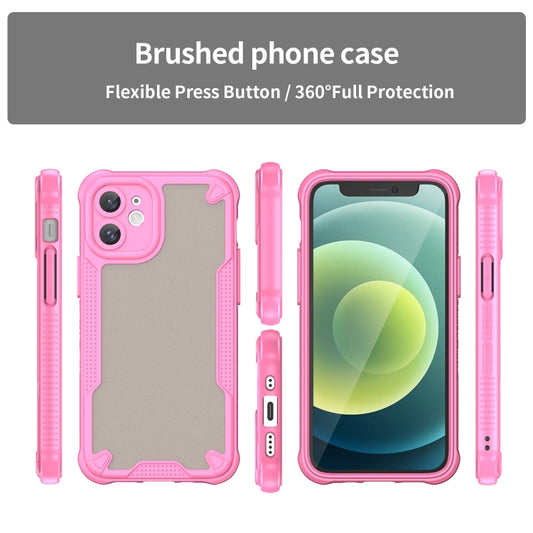 For iPhone 12 Armor Glaze PC Hybrid TPU Phone Case(Pink) by buy2fix