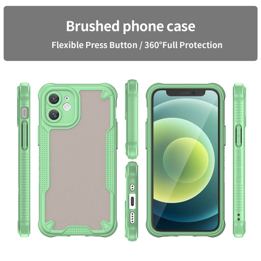 For iPhone 12 Armor Glaze PC Hybrid TPU Phone Case(Green) by buy2fix